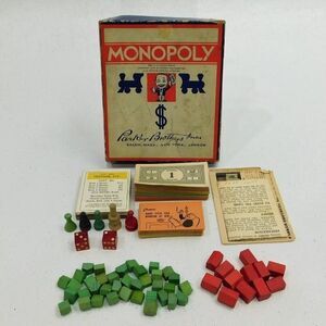 Parker Brothers Vintage Late 1935 Blue Box Monopoly Board Game No Board
